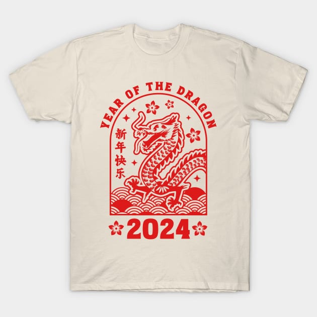 Chinese New Year 2024 - Lunar New Year of the Dragon 2024 T-Shirt by OrangeMonkeyArt